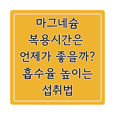 마그네슘 복용시간은 언제가 좋을까